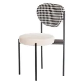 Black mix TEMPO chair with TEDDY seat and PIED-DE-POUL back