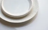 Set of 2 MOFFO frosted white plates — elegant fine dining ceramic for rent in Dubai.