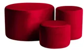 Set of 3 round NORMAN pouf, cherry color #342