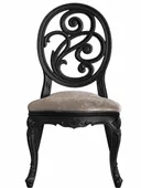 Black ORPHEUS chair velvet beige #357