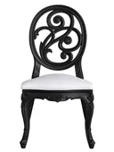 Black ORPHEUS chair velvet white #428