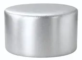Large round NORMAN pouf, silver