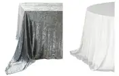 Round and rectangular tablecloths rental in Dubai — elegant matte fabrics, full stock for events up to 2000 guests.