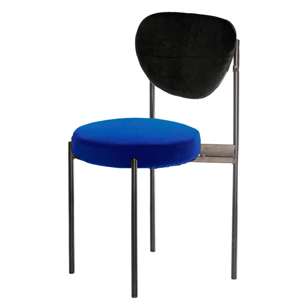 Black mix TEMPO chair with ROYAL BLUE seat #354 and BLACK back #332