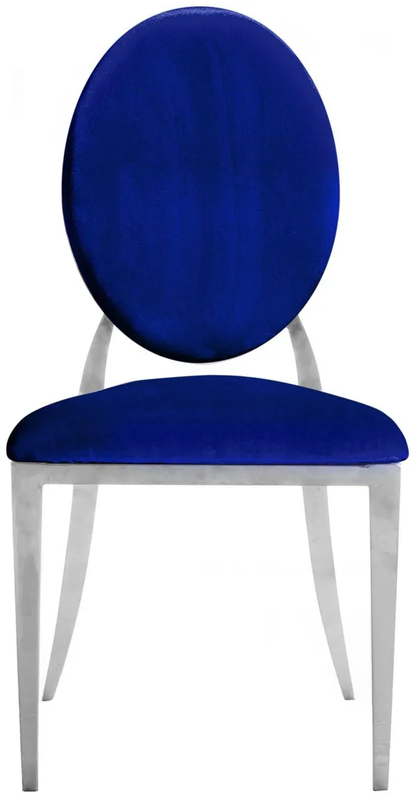 Silver DUPONT velvet chair, royal blue #354