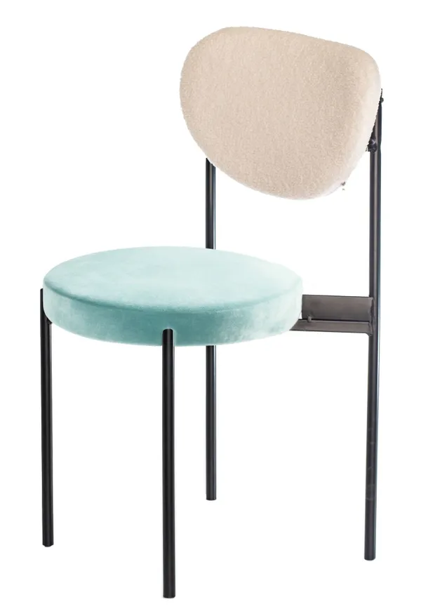 Black mix TEMPO chair with ICE BLUE seat #921 and TEDDY back