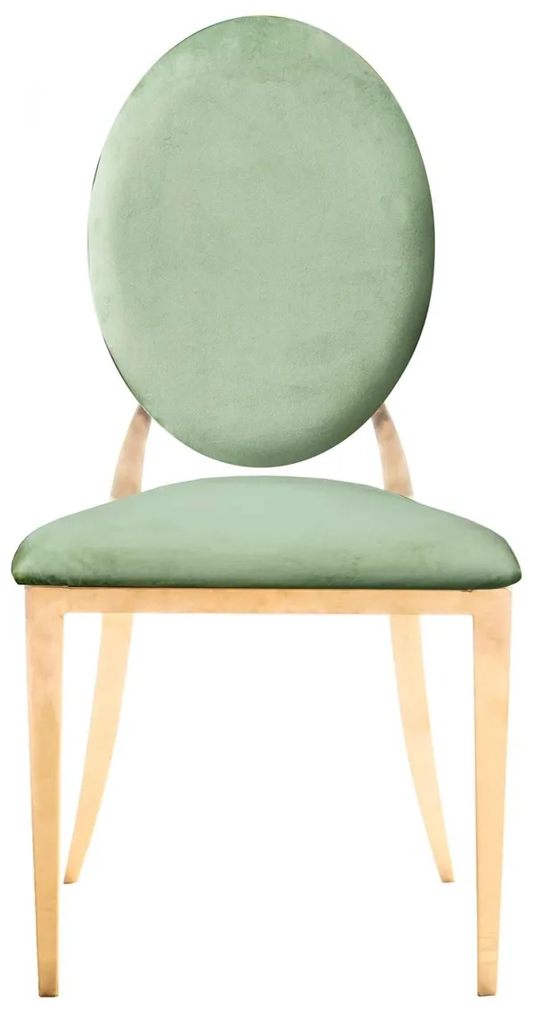 Gold DUPONT velvet chair, fern #108