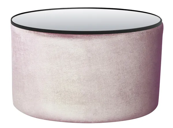 NORMAN TABLE large with mirrored top, ice pink #303