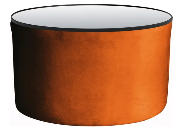 NORMAN TABLE large with mirrored top, pumpkin color #345