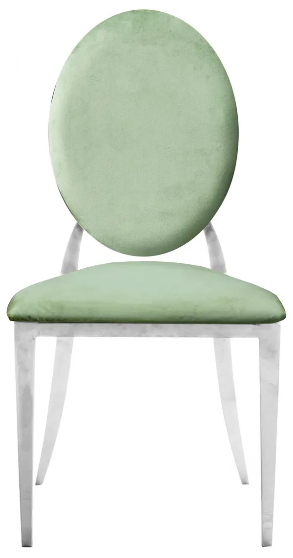 Silver DUPONT velvet chair, fern #108