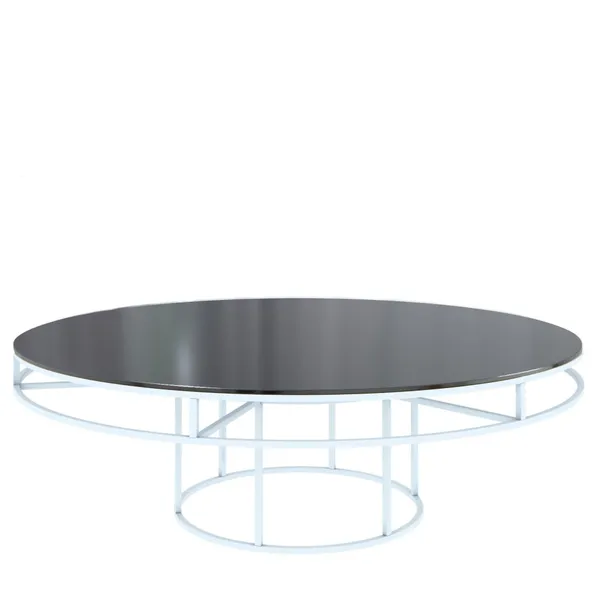 White round CORNELL KIDS table with mdf black top