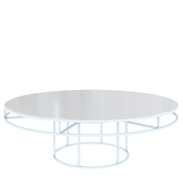 White round CORNELL KIDS table with mdf white top