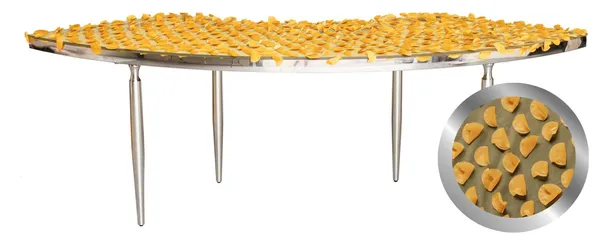 Silver serpentine table with a unique designer fantasy top.