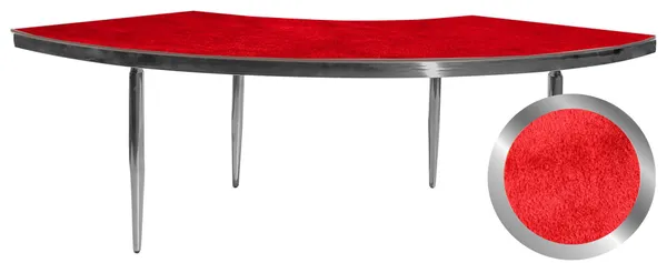 1 section silver GABLE serpentine table with ICE RED VELVET top #318