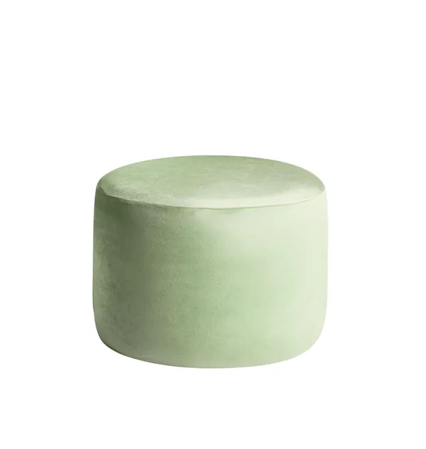 Small round NORMAN pouf, light fern #334