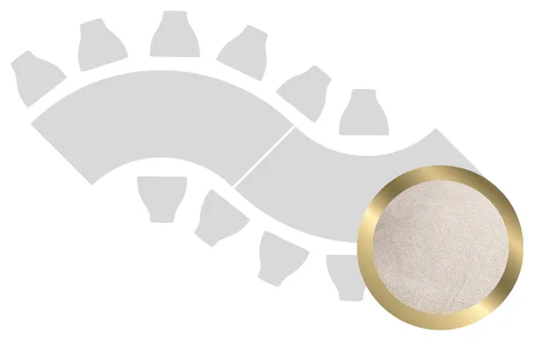 2-section WAVE-SHAPED table set in GOLD with BEIGE VELVET top #103