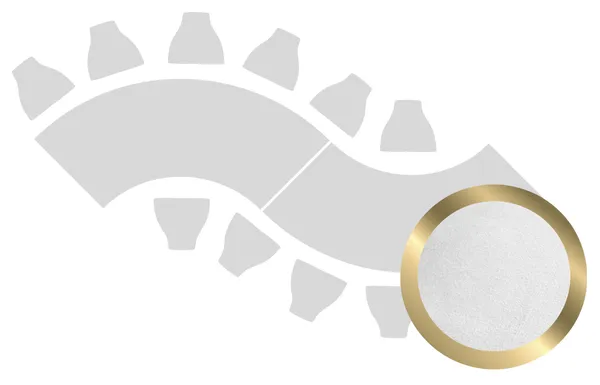 2-section WAVE-SHAPED table set in GOLD with WHITE VELVET top #101