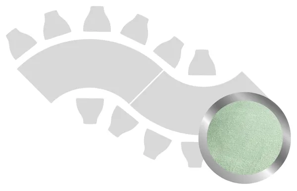 2-section WAVE-SHAPED table set in SILVER with FERN VELVET top #108