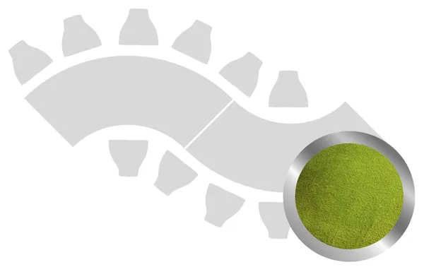 2-section WAVE-SHAPED table set in SILVER with GRASS GREEN VELVET top #115