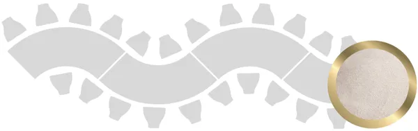 4-section WAVE-SHAPED table set in GOLD with BEIGE VELVET top #103