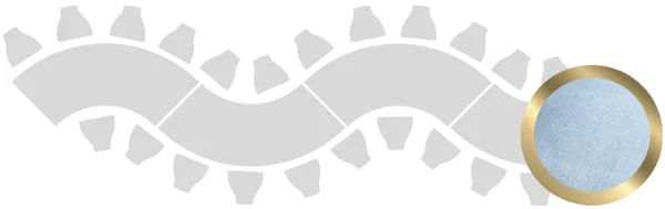 4-section WAVE-SHAPED table set in GOLD with BLUE VELVET top #107