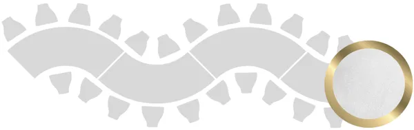 4-section WAVE-SHAPED table set in GOLD with WHITE VELVET top #101