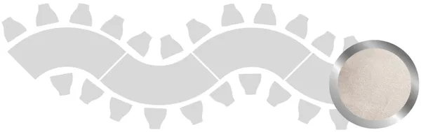 4-section WAVE-SHAPED table set in SILVER with BEIGE VELVET top #103