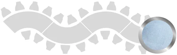 4-section WAVE-SHAPED table set in SILVER with BLUE VELVET top #107