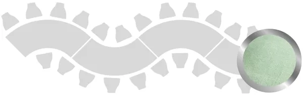 4-section WAVE-SHAPED table set in SILVER with FERN VELVET top #108