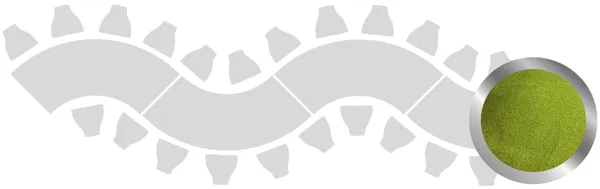 4-section WAVE-SHAPED table set in SILVER with GRASS GREEN VELVET top #115