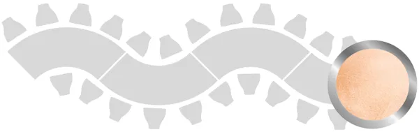 4-section WAVE-SHAPED table set in SILVER with PEACH VELVET top #109