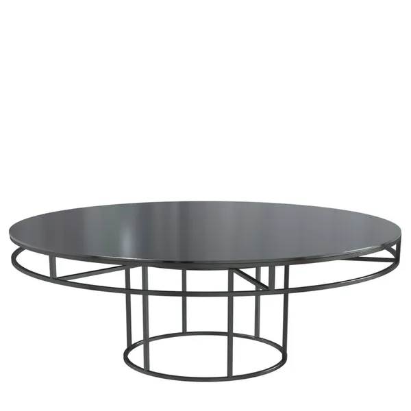Black round CORNELL KIDS table with mdf black top