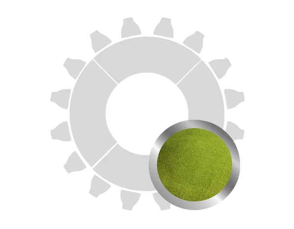 Donut table for 16 guests in SILVER with GRASS GREEN VELVET top #115