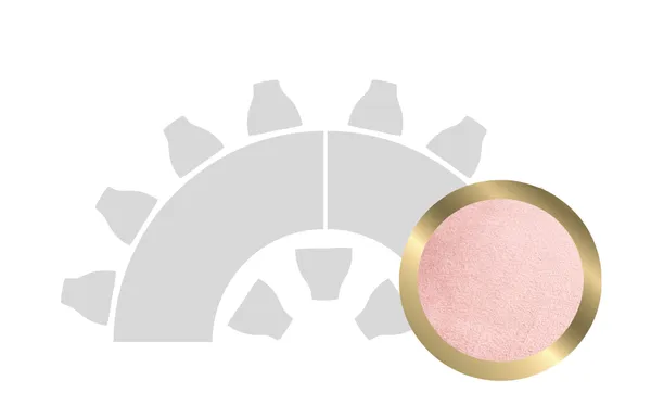 HALFMOON-SHAPED table set in GOLD with PINK VELVET top #110