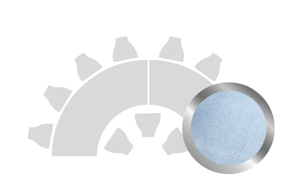 HALFMOON-SHAPED table set in SILVER with BLUE VELVET top #107