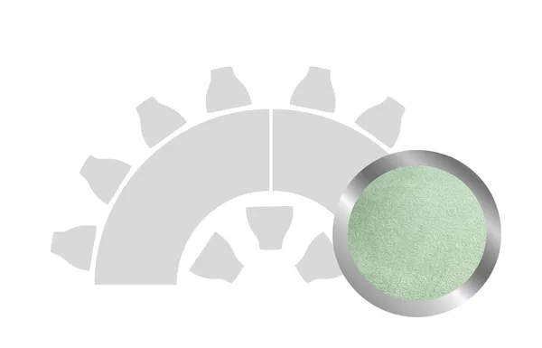 HALFMOON-SHAPED table set in SILVER with FERN VELVET top #108