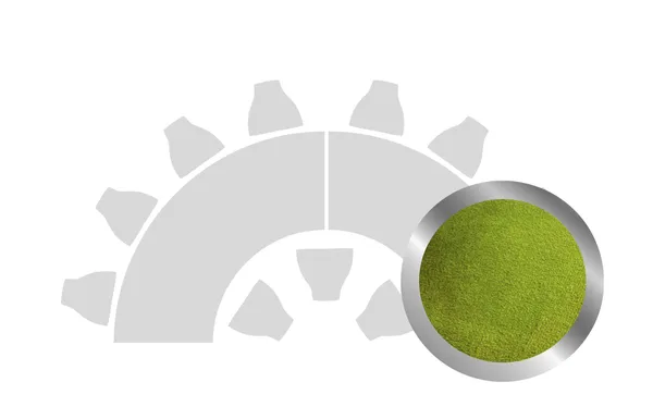 HALFMOON-SHAPED table set in SILVER with GRASS GREEN VELVET top #115