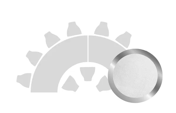 HALFMOON-SHAPED table set in SILVER with WHITE VELVET top #101