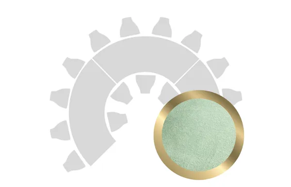 HORSESHOE-SHAPED table set in GOLD with FERN VELVET top #108