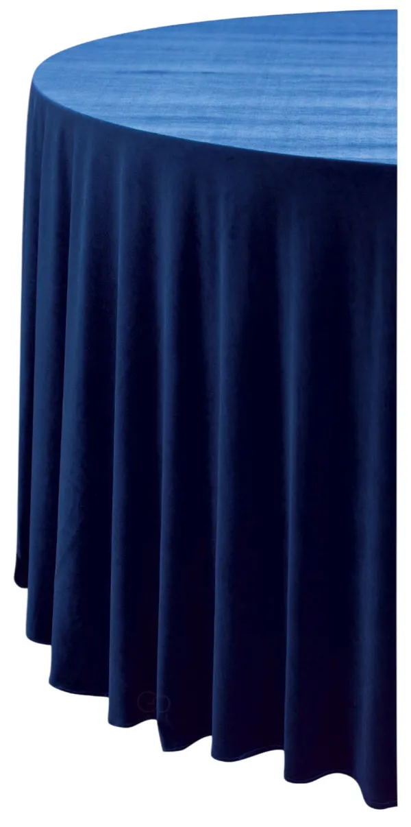 SHINY VELVET ROUND tablecloth ILER in royal blue #904