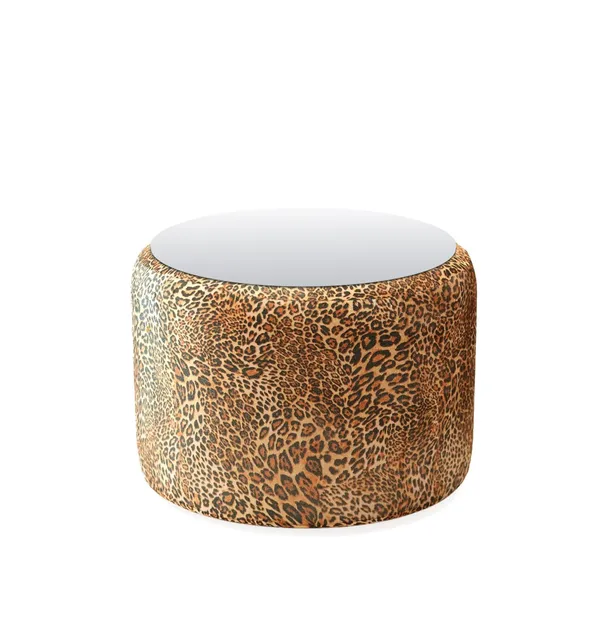 Small NORMAN TABLE with mirrored top, leopard print #343