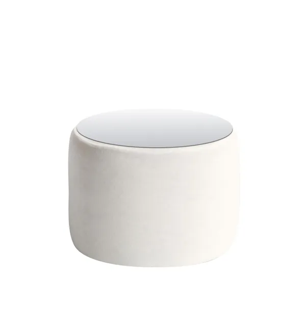 Small NORMAN TABLE with mirrored top, off white #347