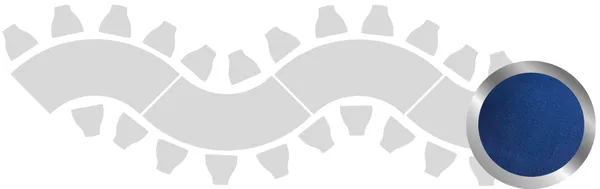 4-section WAVE-SHAPED table set in SILVER with ROYAL BLUE VELVET top #904