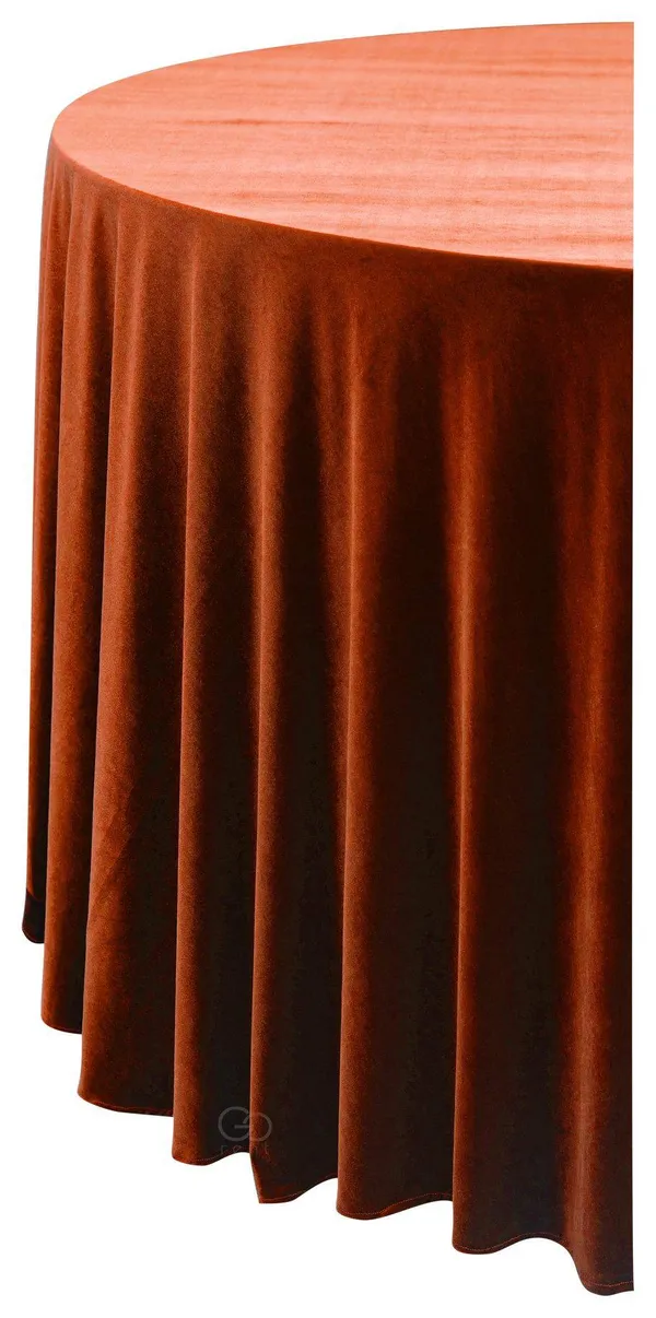 SHINY VELVET ROUND tablecloth ILER in pumpkin color #320