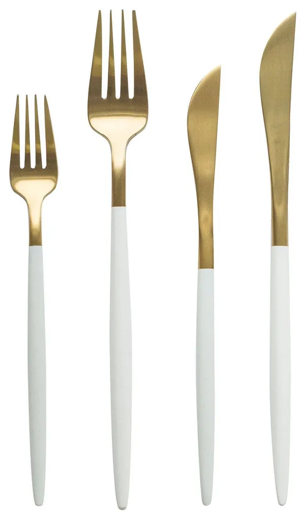 White-gold BAKER cutlery, set of 4