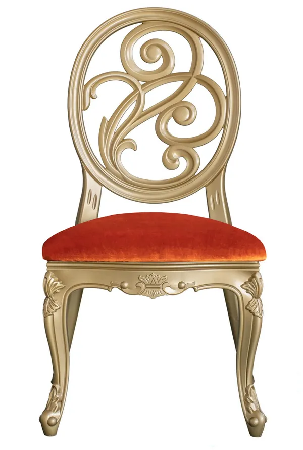 ORPHEUS chair velvet pumpkin color #320