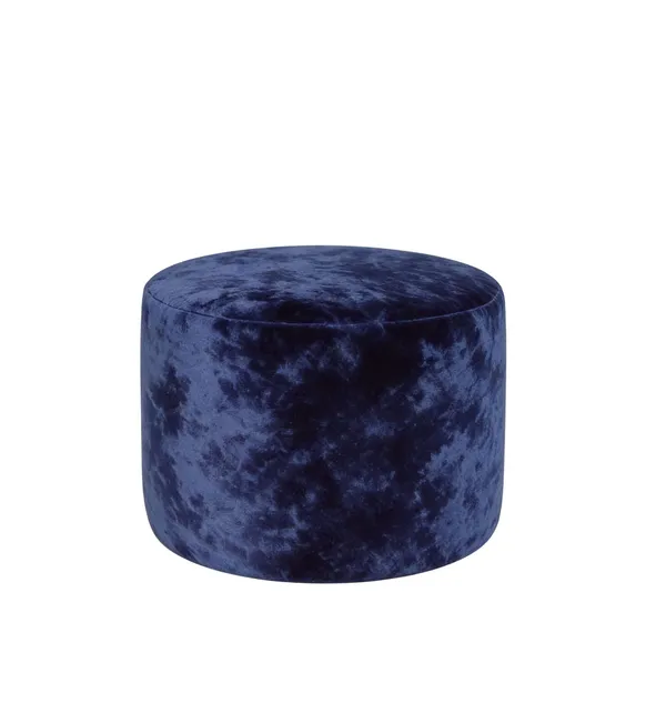 SHINY VELVET small round NORMAN pouf, navy blue #827