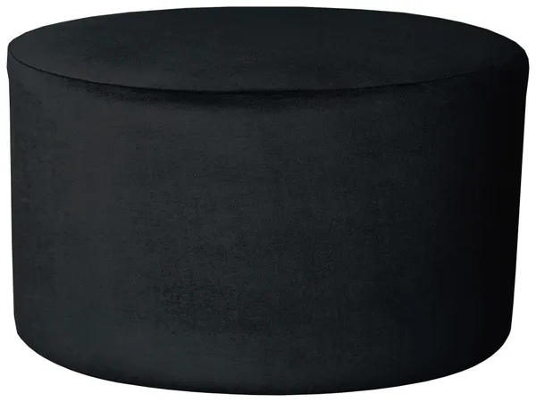 Large round NORMAN pouf, black #112