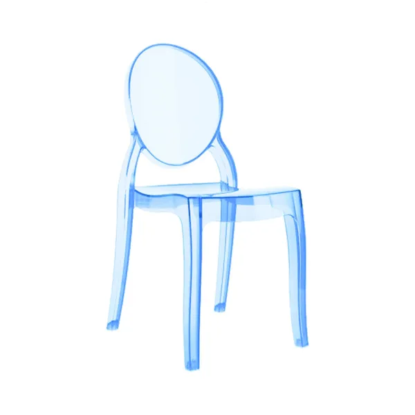 Clear acrylic kids chair (ages 2–6), new 2025, rental.