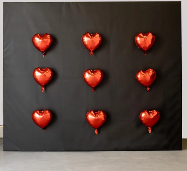 Black wall with hearts